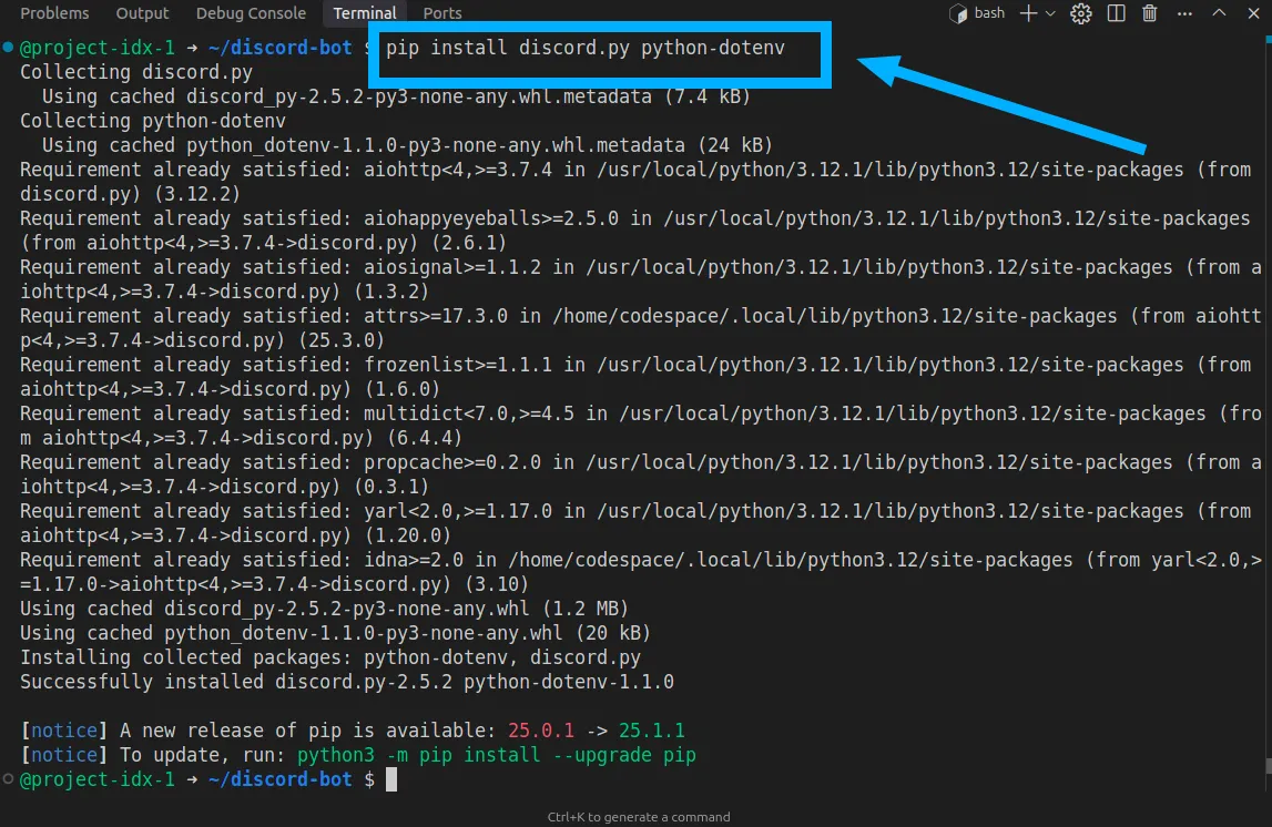 cài đặt các package Python