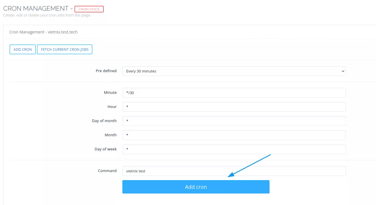 Tạo Cron Jobs trên CyberPanel 