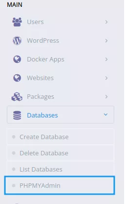 Hướng dẫn tạo database trên CyberPanel nhanh chóng 18 Truy cập phpMyAdmin quản lý database