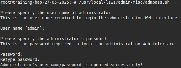 Tạo mật khẩu cho trang quản trị OpenLiteSpeed