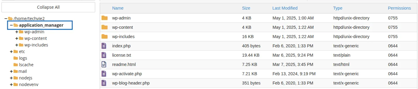 Mã nguồn tại thư mục application_manager