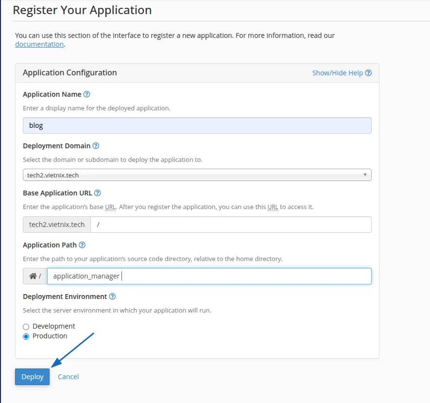 Điền các thông tin yêu cầu