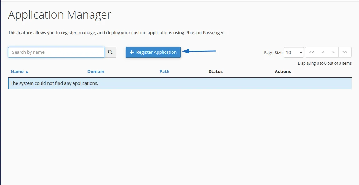 Ấn vào Register Application để bắt đầu tạo ứng dụng mới