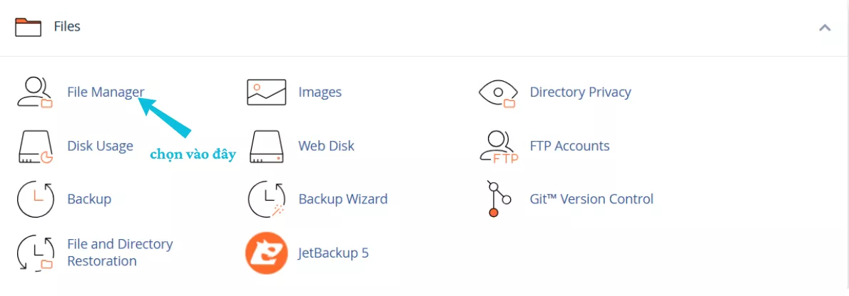Chọn File Manager 
