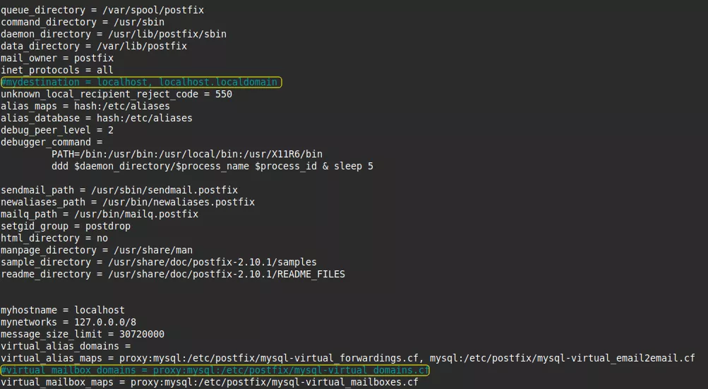 Chỉnh sửa file main.cf 