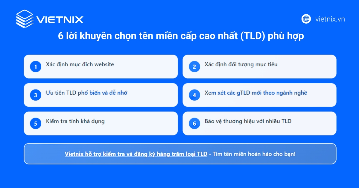 Tên miền cấp cao nhất (TLD) là gì? Tổng hợp những điều cần biết 18 Yếu tố cần cân nhắc khi chọn TLD