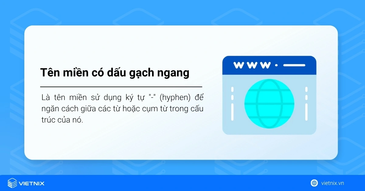 Tên miền sử dụng ký tự "-" để ngăn cách.