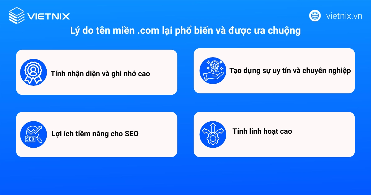Lý do tên miền .com phổ biến và được ưa chuộng