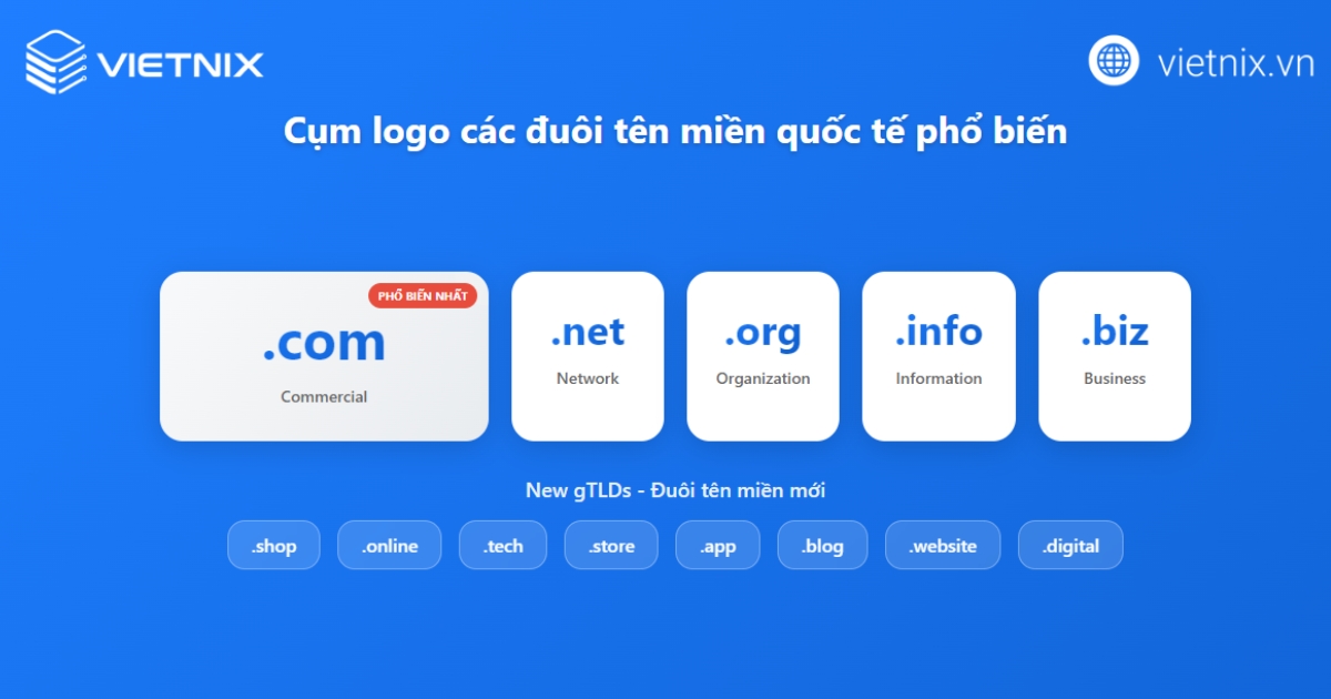 Các loại tên miền quốc tế phổ biến hiện nay