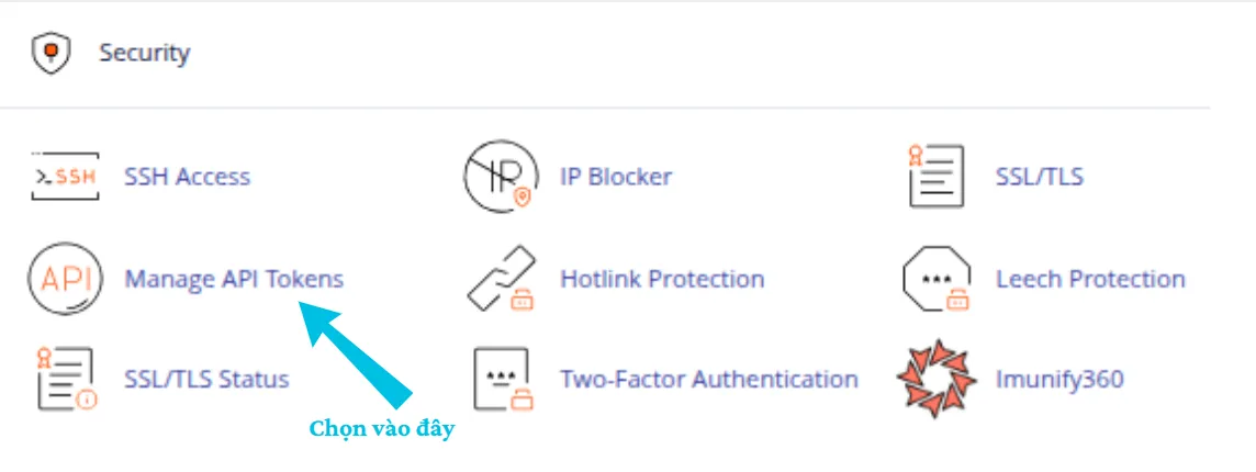 Truy cập API Tokens trên cPanel