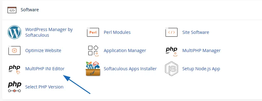 Truy cập MultiPHP INI Editor
