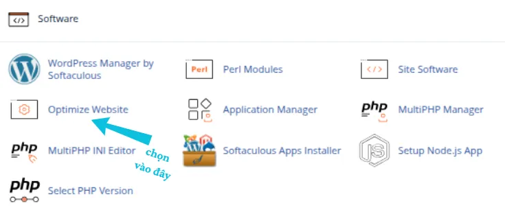 sử dụng Optimize Website trên cPanel