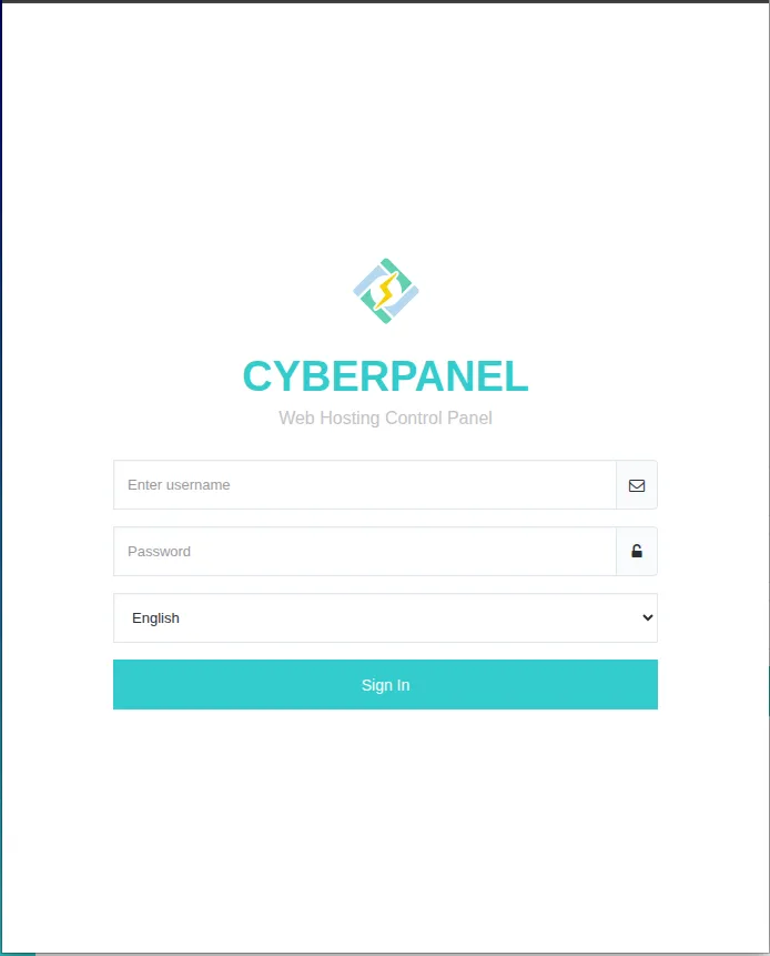 Truy cập và đăng nhập CyberPanel