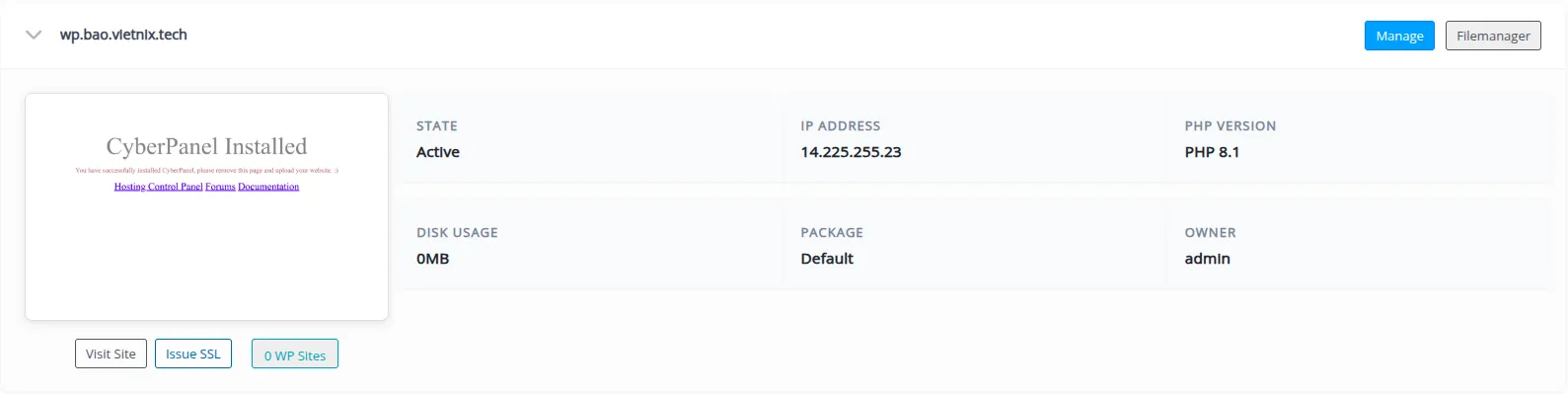 Vào trang quản lý website