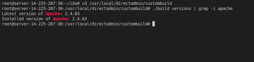 Version hiện tại của Apache là 2.4.63 