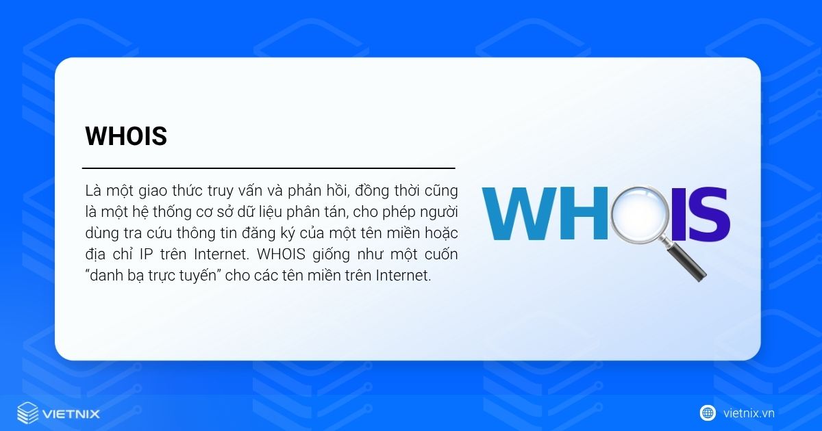 Tìm chủ sở hữu thực sự tên miền: Tra cứu WHOIS Vietnix 21 whois la gi