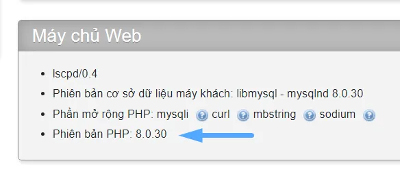 Xem version đang sử dụng trên phpMyAdmin