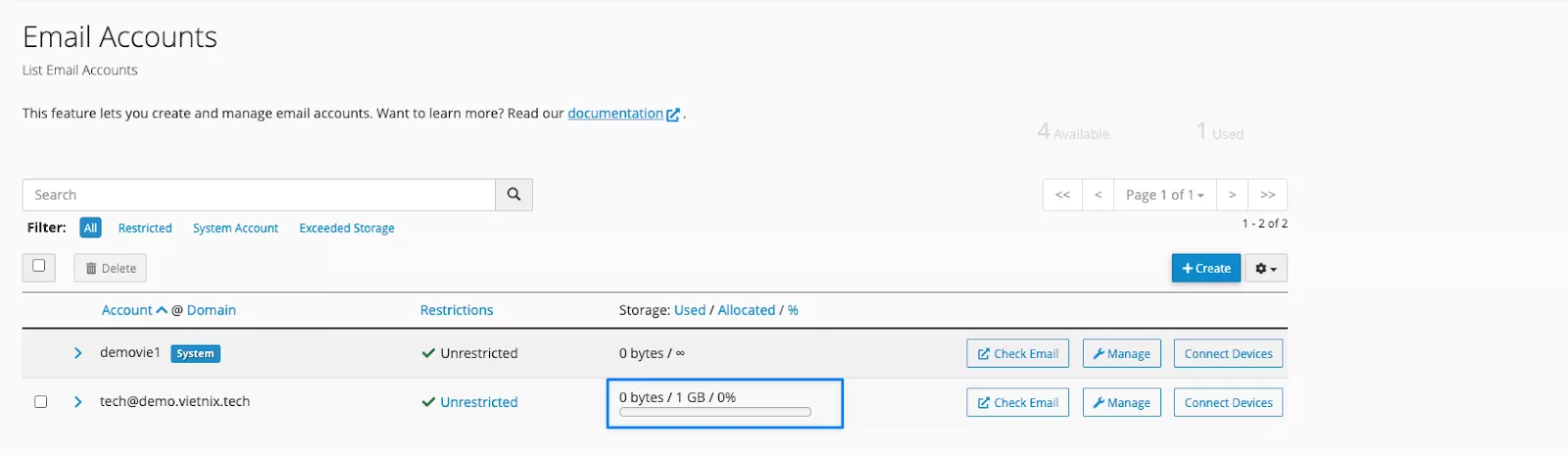 Roundcube webmail là gì? Hướng dẫn sử dụng webmail Roundcube 43 Kiểm tra lại dung lượng hộp thư