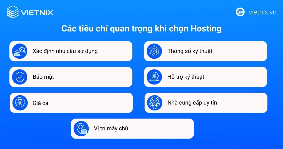 Cách lựa chọn hosting dựa trên các tiêu chí quan trọng