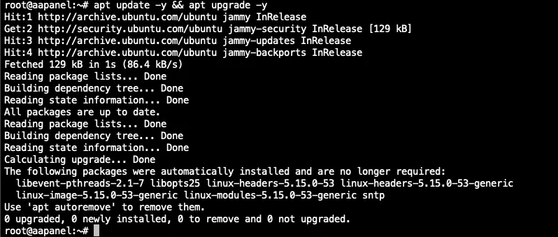 Cập nhật hệ thống trước khi cài đặt