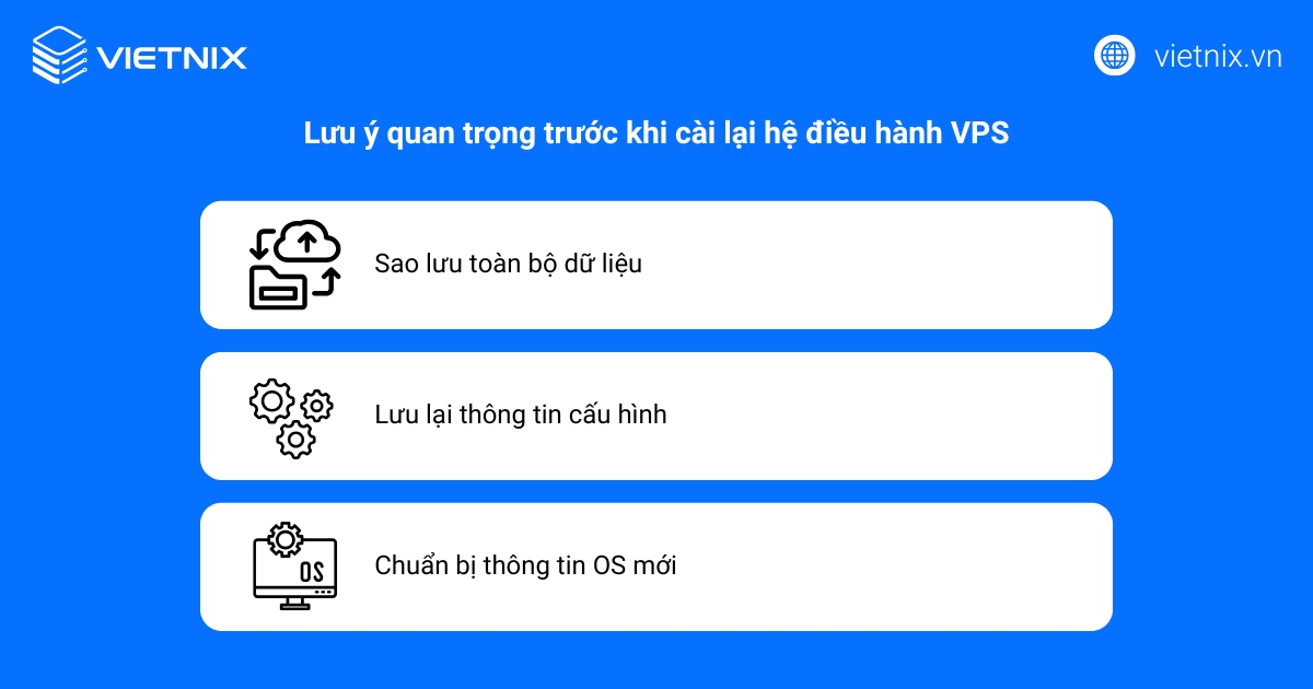 Hướng dẫn cài lại hệ điều hành VPS chi tiết 20 Lưu ý quan trọng trước khi cài lại hệ điều hành VPS
