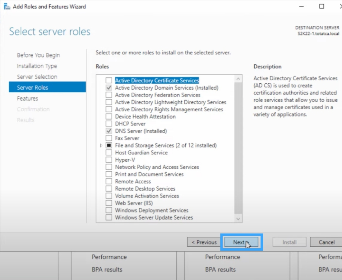 Nhấn Next để tiếp tục