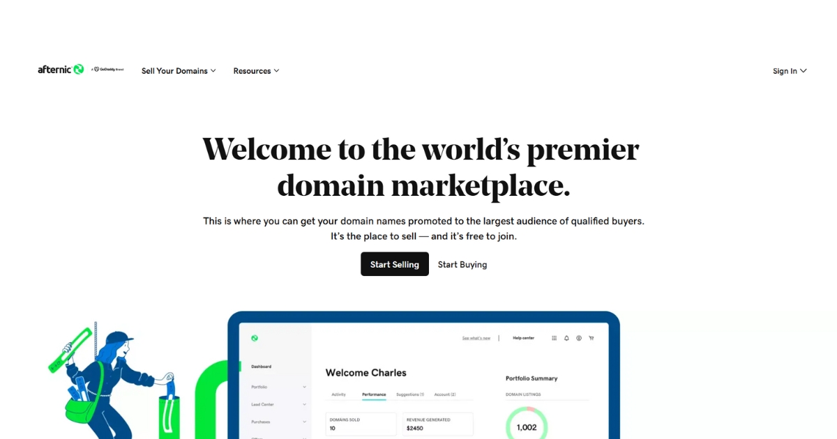 Định giá tên miền là gì? 7 cách thẩm định giá trị hiệu quả nhất 66 Afternic