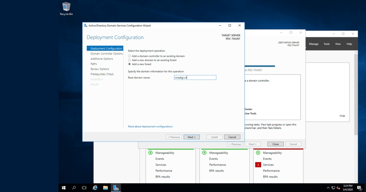 Domain Controller là gì? Chức năng, lợi ích và cách triển khai 63 Trong phần Deployment configuration có 3 tùy chọn nút Radio