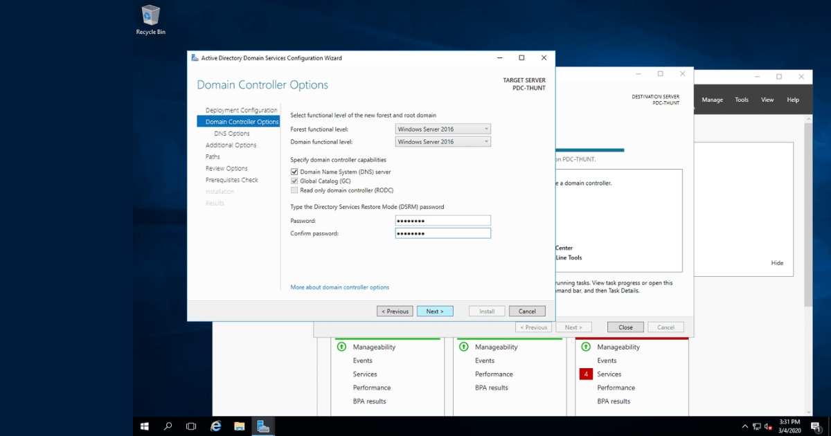 Domain Controller là gì? Chức năng, lợi ích và cách triển khai 64 Trong quá trình tạo cấu hình Active Directory, bạn hãy chọn Forest functional Level và Domain functional Level phù hợp