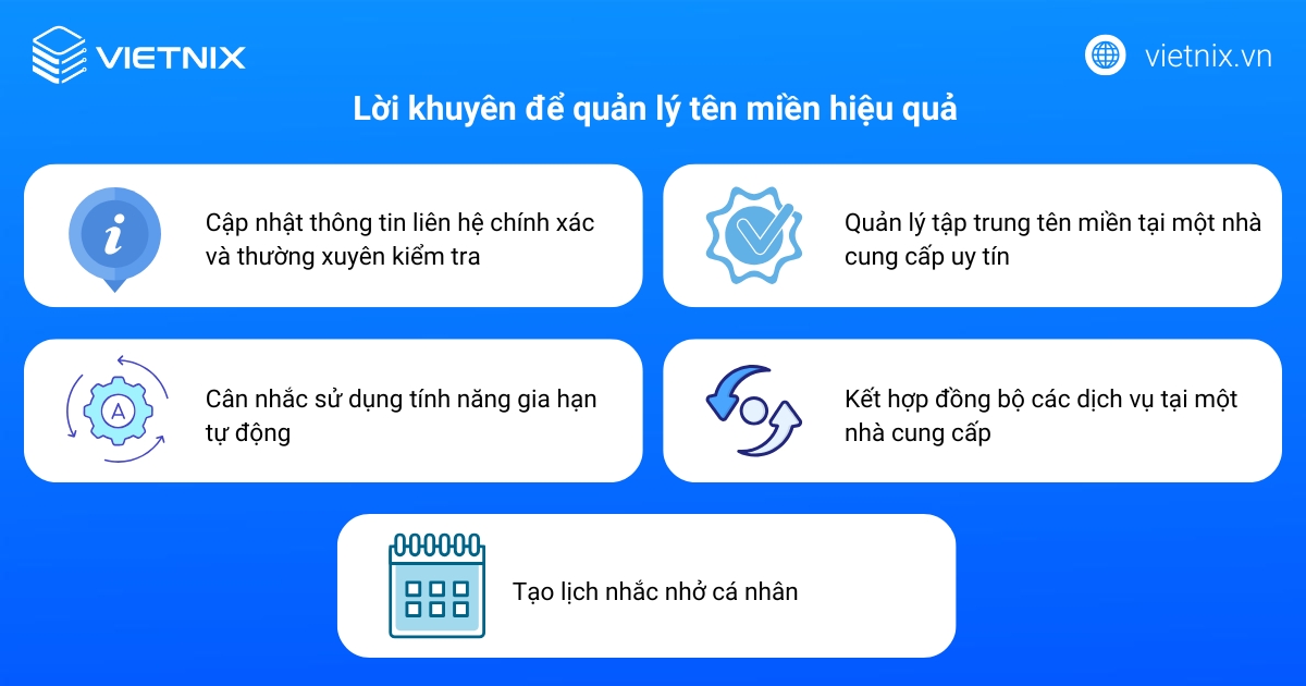 Gia hạn tên miền là gì? Chi phí và cách gia hạn nhanh chóng 18 Lời khuyên để quản lý tên miền hiệu quả