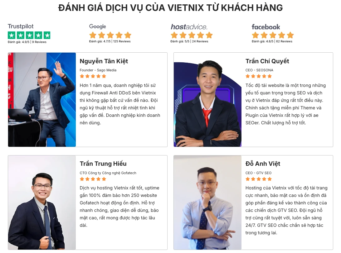 Cách viết trang giới thiệu cho website chuyên nghiệp và thu hút 32 Xây dựng sự tin tưởng từ đánh giá của khách hàng