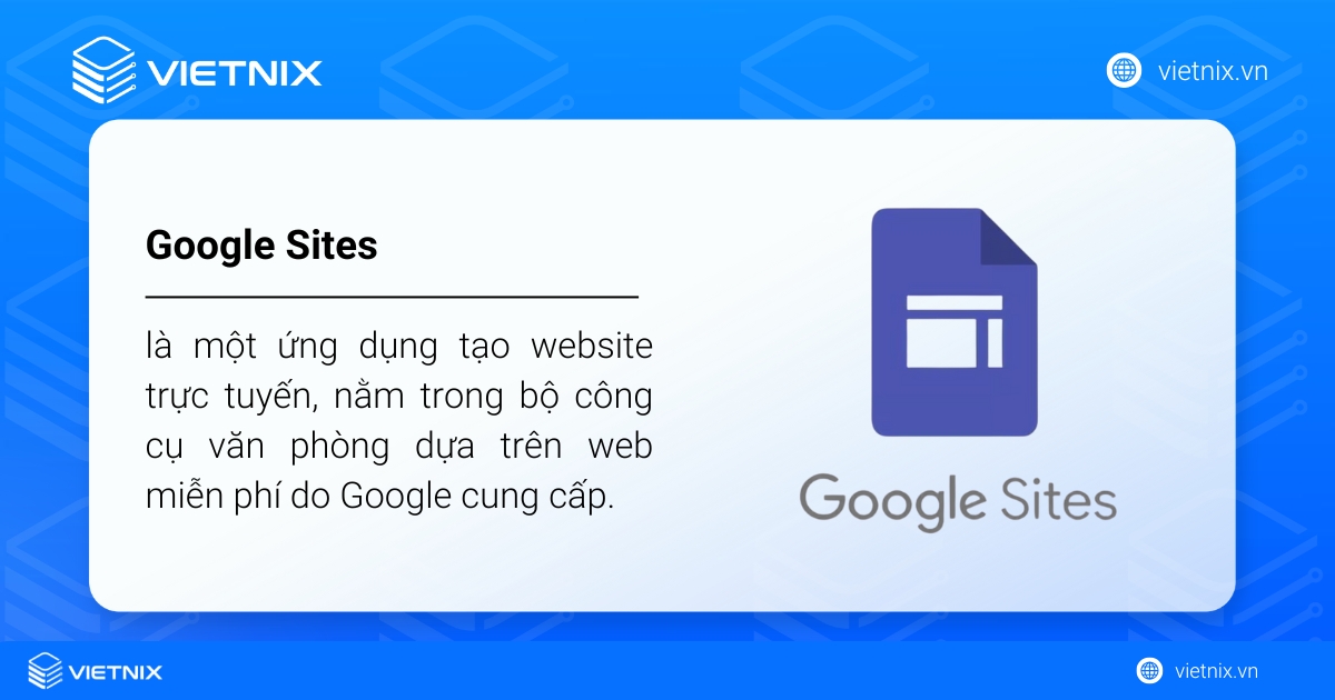 Google Sites là một ứng dụng miễn phí của Google