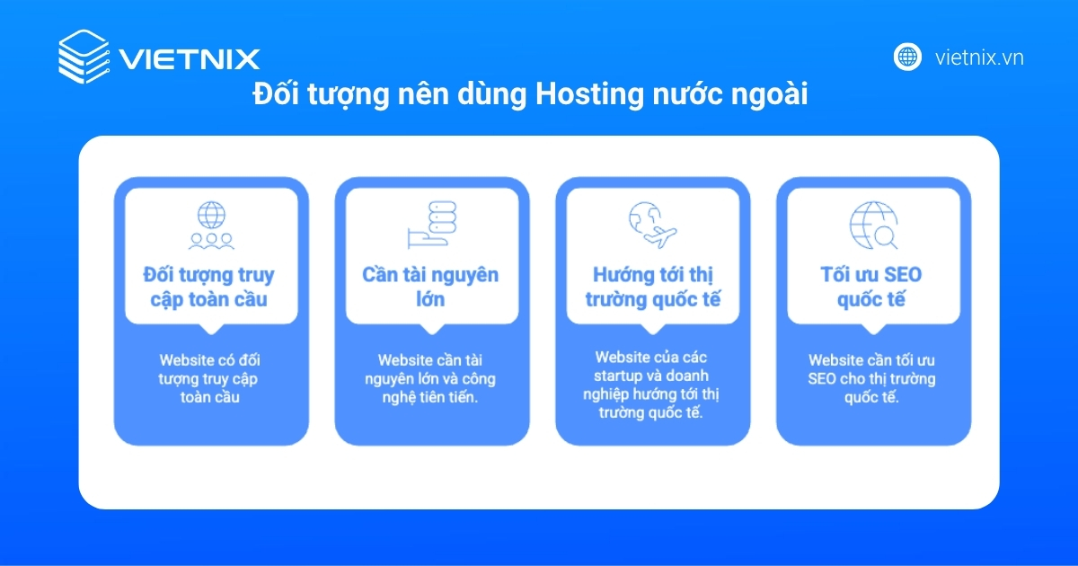 Hosting nước ngoài là lựa chọn phù hợp cho các đối tượng