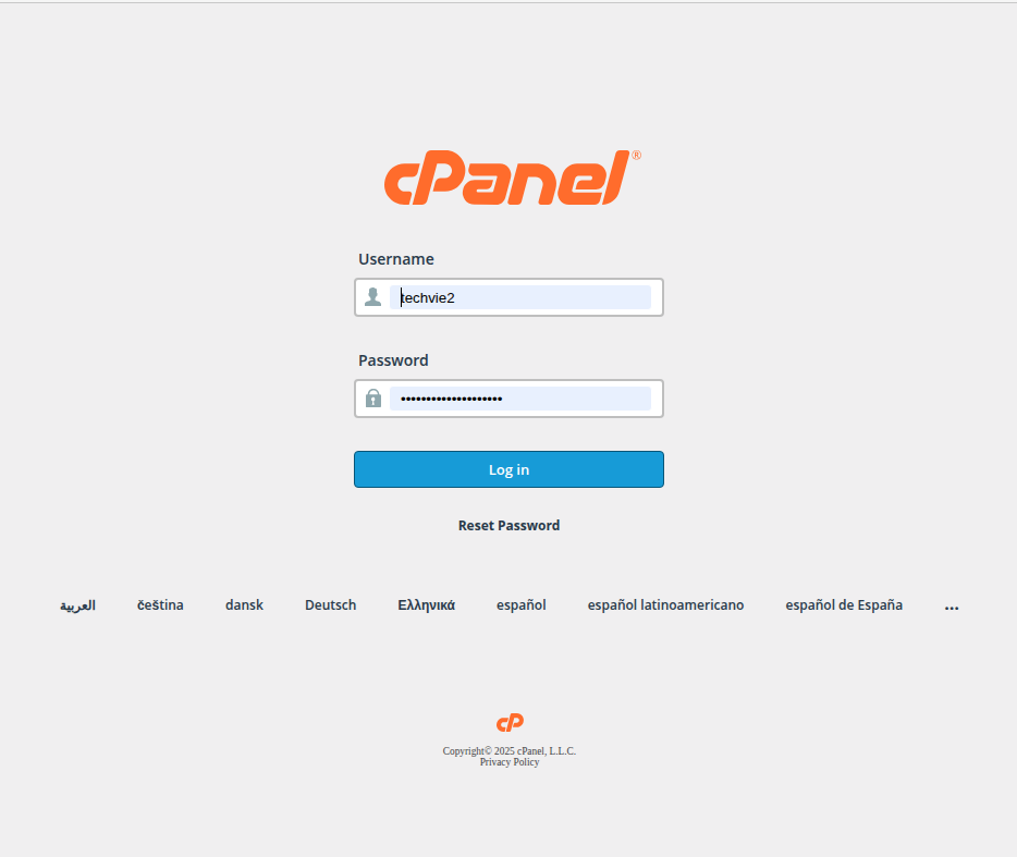 Bạn truy cập đến trang quản trị cPanel.
