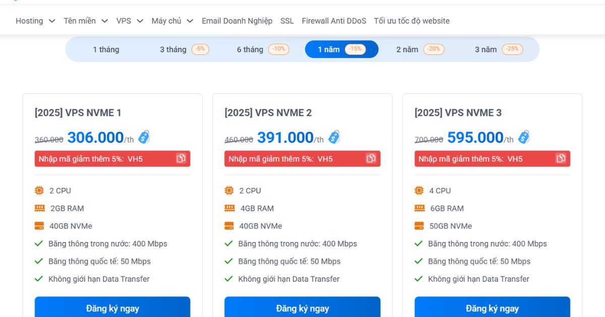 Reg VPS là gì? Hướng dẫn Reg VPS chi tiết từ A đến Z 20 Chọn gói VPS phù hợp với nhu cầu của bạn
