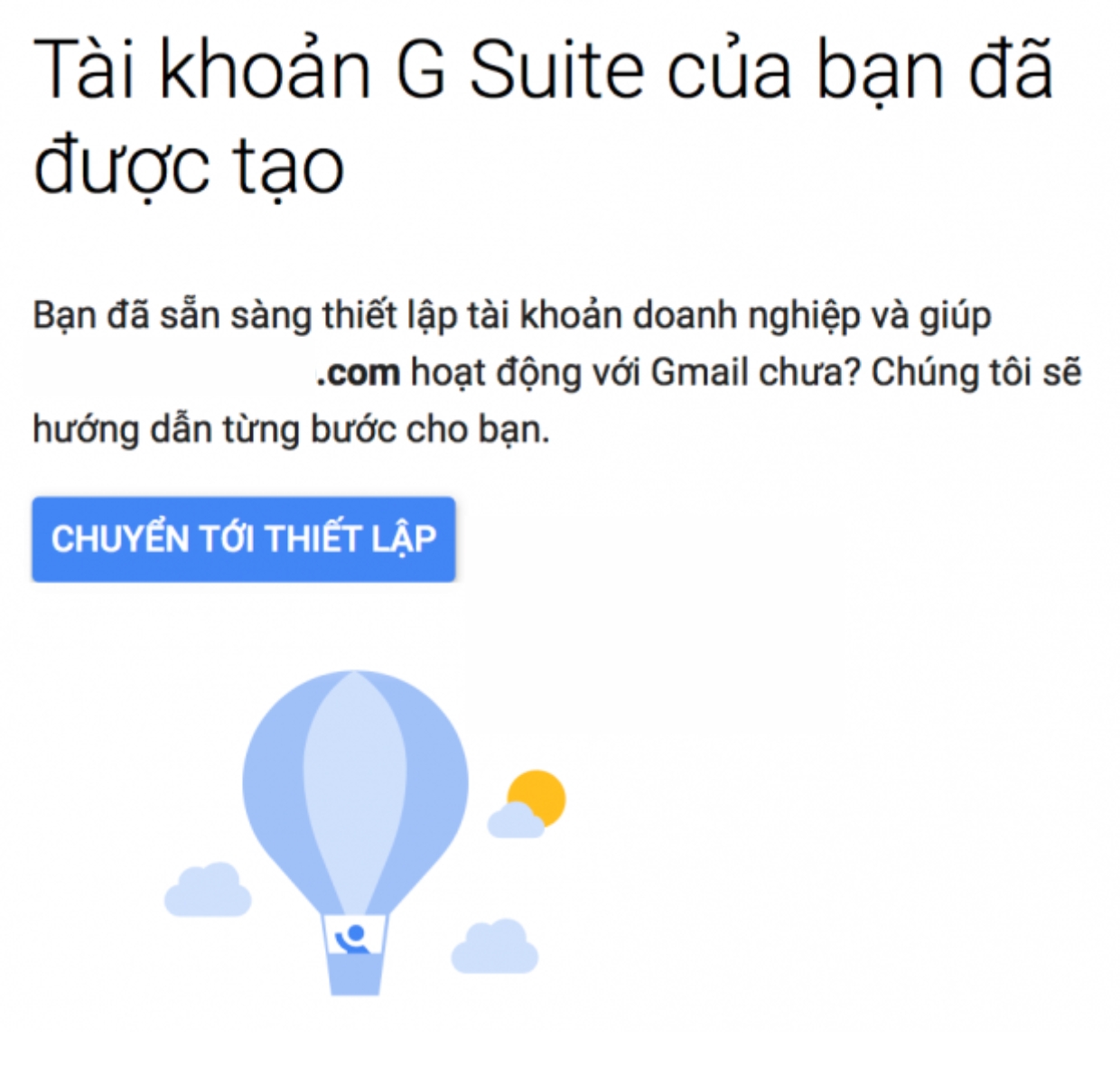 Tiếp theo, bạn chọn Chuyển tới thiết lập