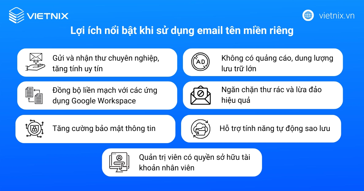 Lợi ích khi sử dụng email tên miền riêng