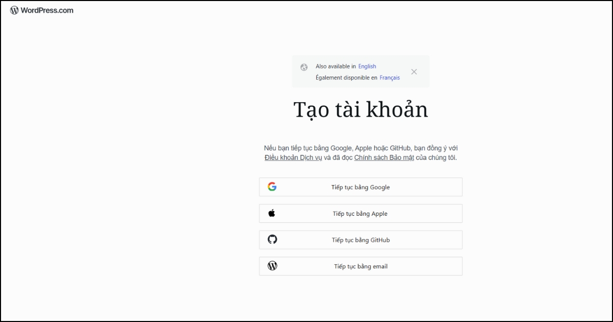 Sau đó chọn phần Tiếp tục với Google