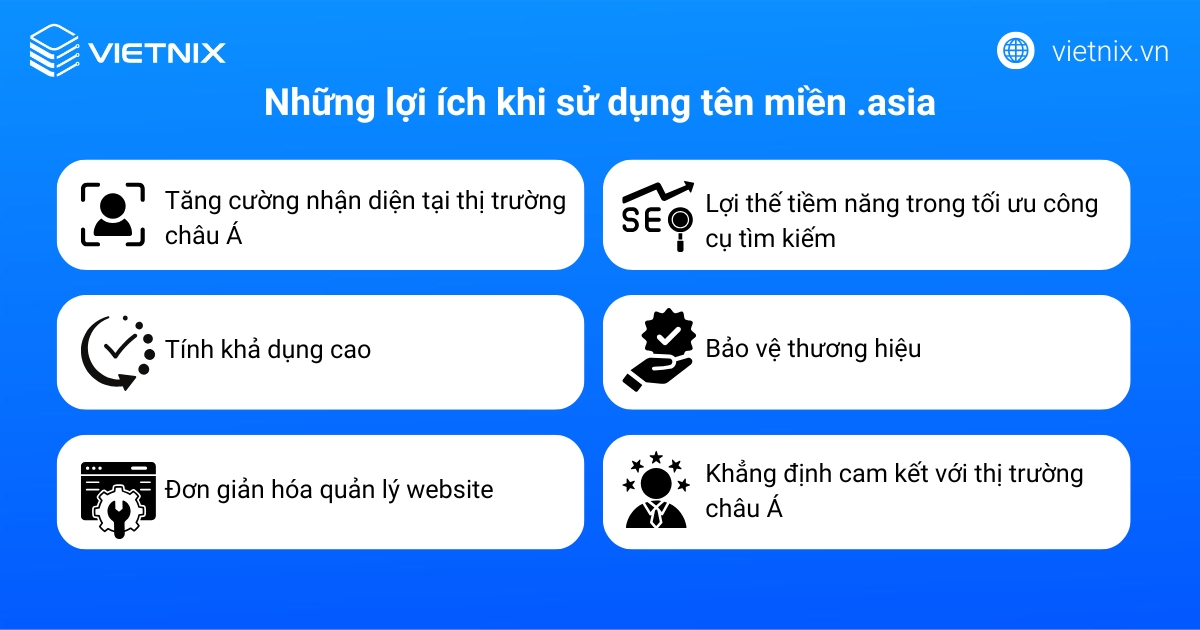 Những lợi ích khi sử dụng tên miền .asia