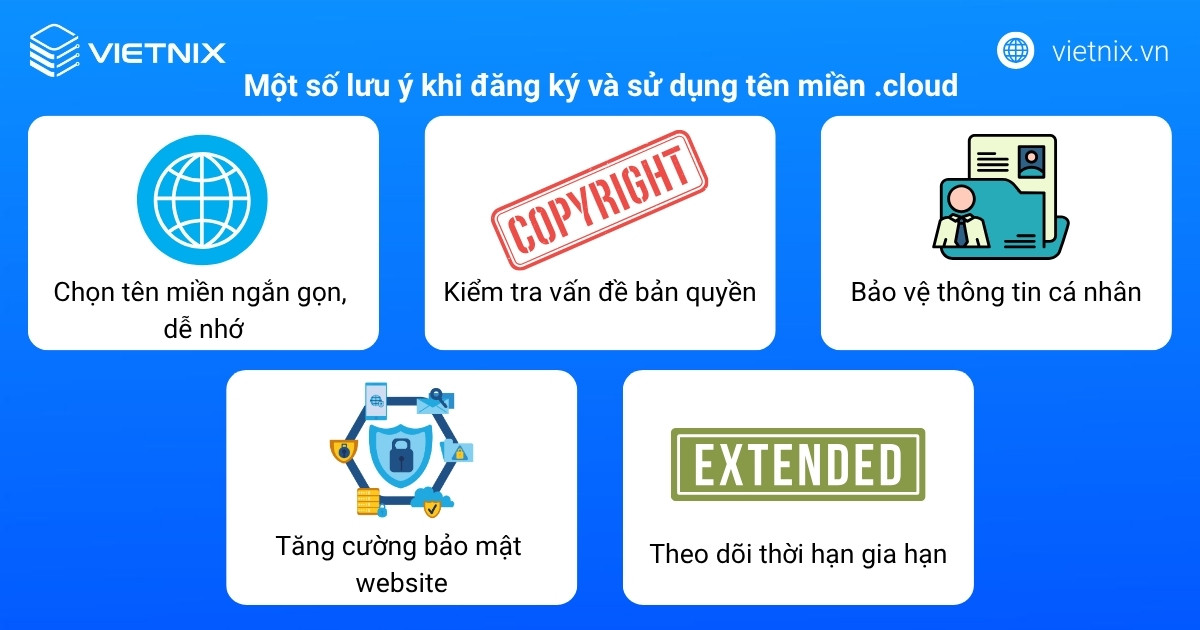 Một số lưu mà bạn cần quan tâm khi sử dụng tên miền .cloud