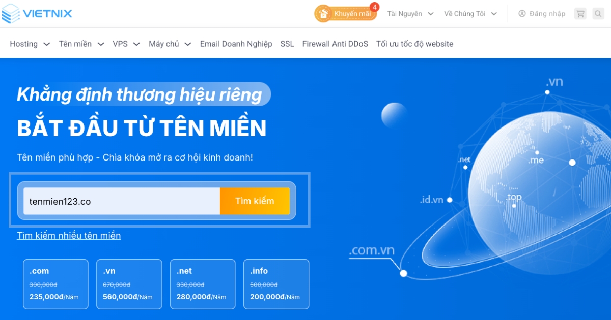 Tên miền .CO là gì? So sánh tên miền .CO với .COM và cách đăng ký chi tiết 40 Nhập tên miền .CO mà bạn muốn sở hữu vào ô tìm kiếm