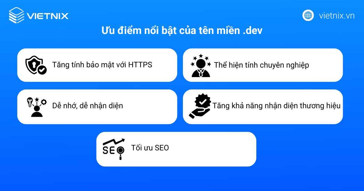 Ưu điểm nổi bật của tên miền .dev