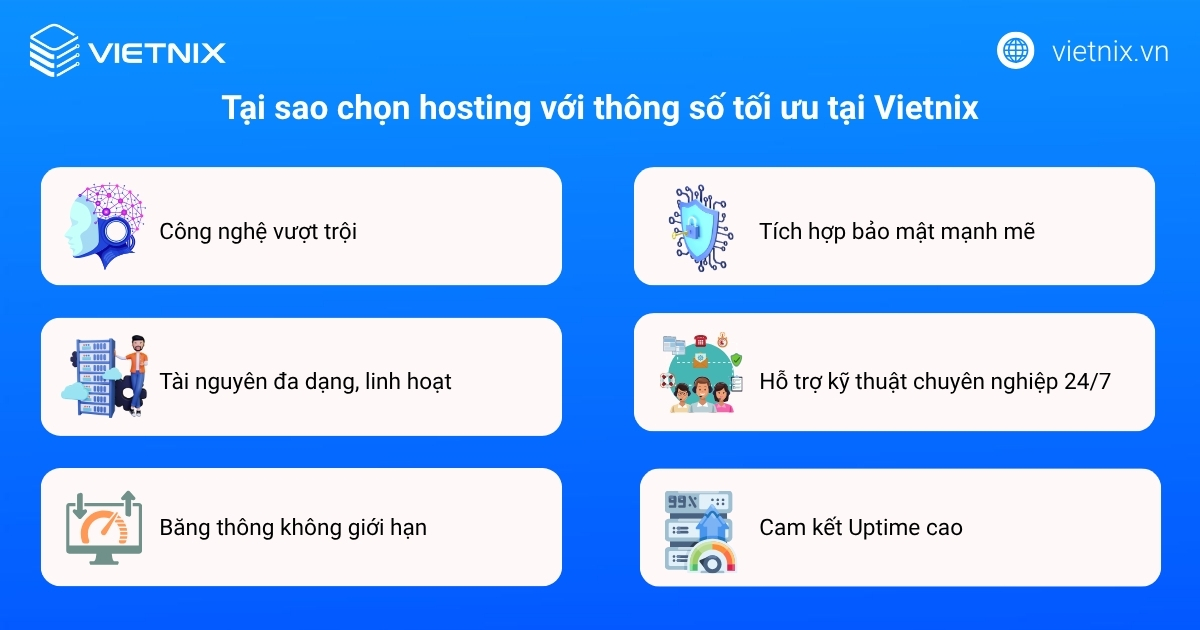 Tại sao chọn hosting với thông số tối ưu tại Vietnix