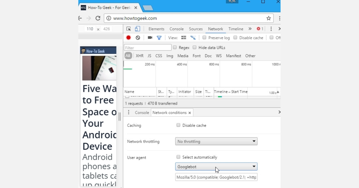 Giờ bạn đã có thể chọn một User Agent mới từ danh sách thả xuống hoặc nhập một chuỗi tùy ý