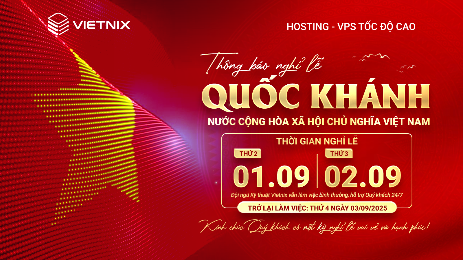 Thông báo nghỉ lễ Quốc khánh