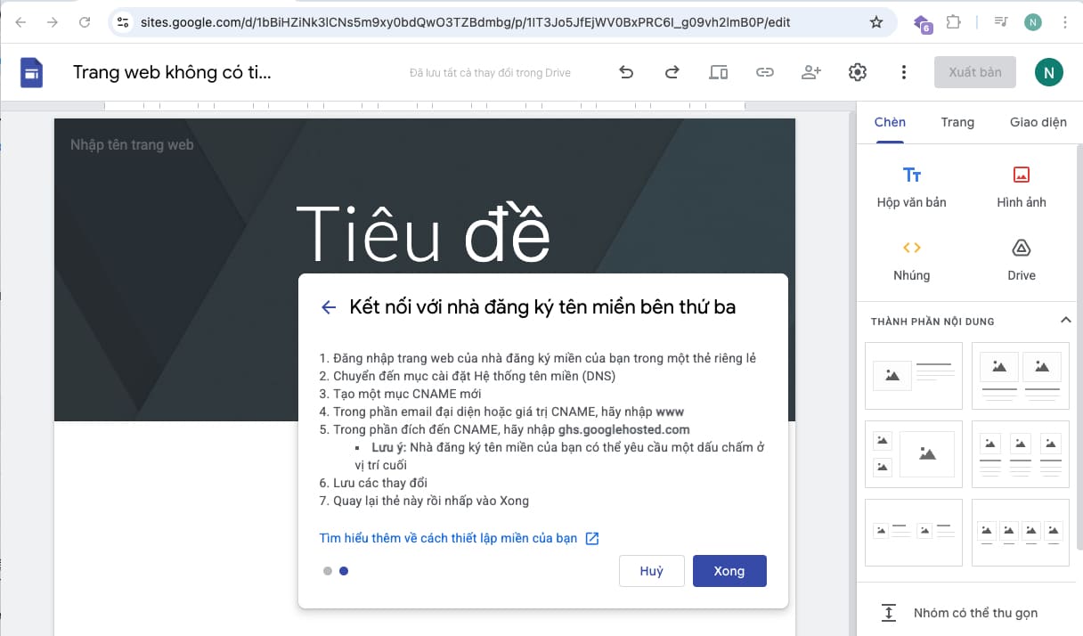 Nhấn Xong để hoàn tất