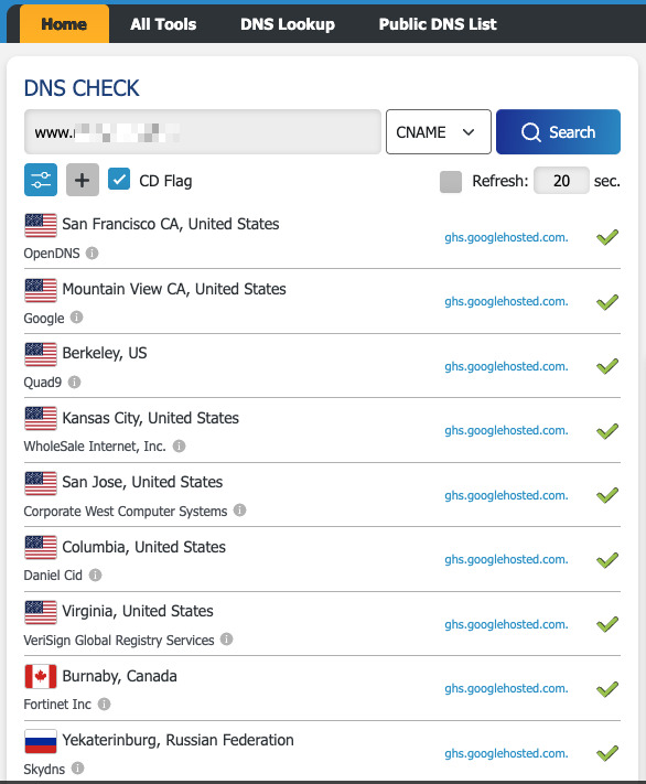 Sau khi trỏ xong bạn có thể kiểm tra