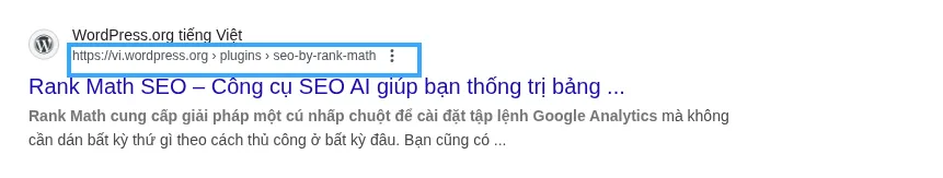 Breadcrumb trên kết quả tìm kiếm