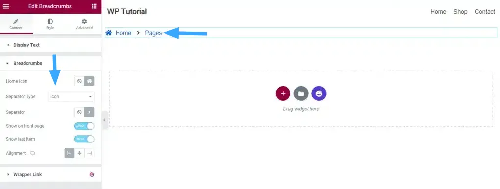 Hướng dẫn thêm Breadcrumb trong Elementor Pro