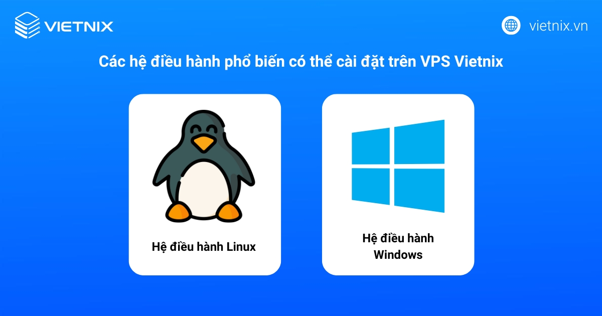 Hướng dẫn cài lại hệ điều hành VPS chi tiết 28 Các hệ điều hành phổ biến có thể cài đặt trên VPS Vietnix